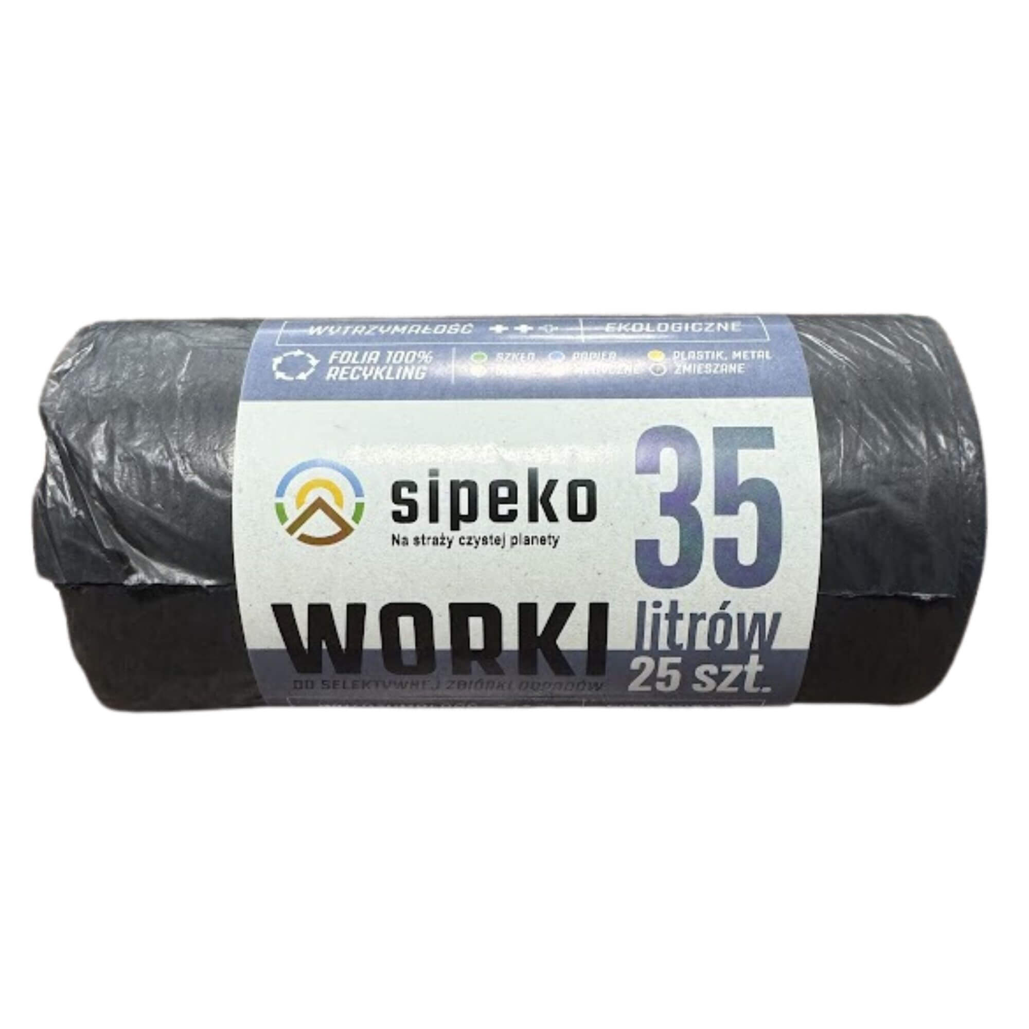 Saci gunoi, 35l, 25buc, Eco Strong, negru